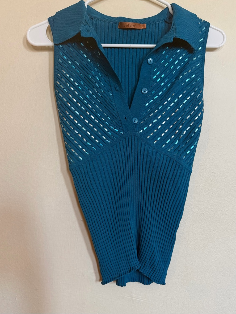 Belldini Turquoise Polo Style Top Size L